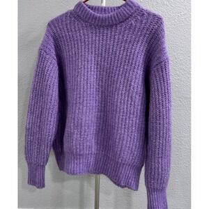 Zara Women's Purple Knit Long Sleeve Pullover Sweater - Size Small
